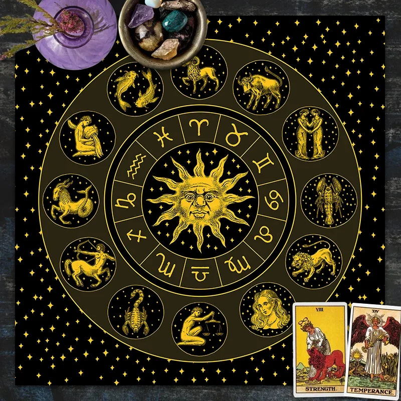 Ткань для Таро с золотым солнц – обзор и цена Zodiac Party Games